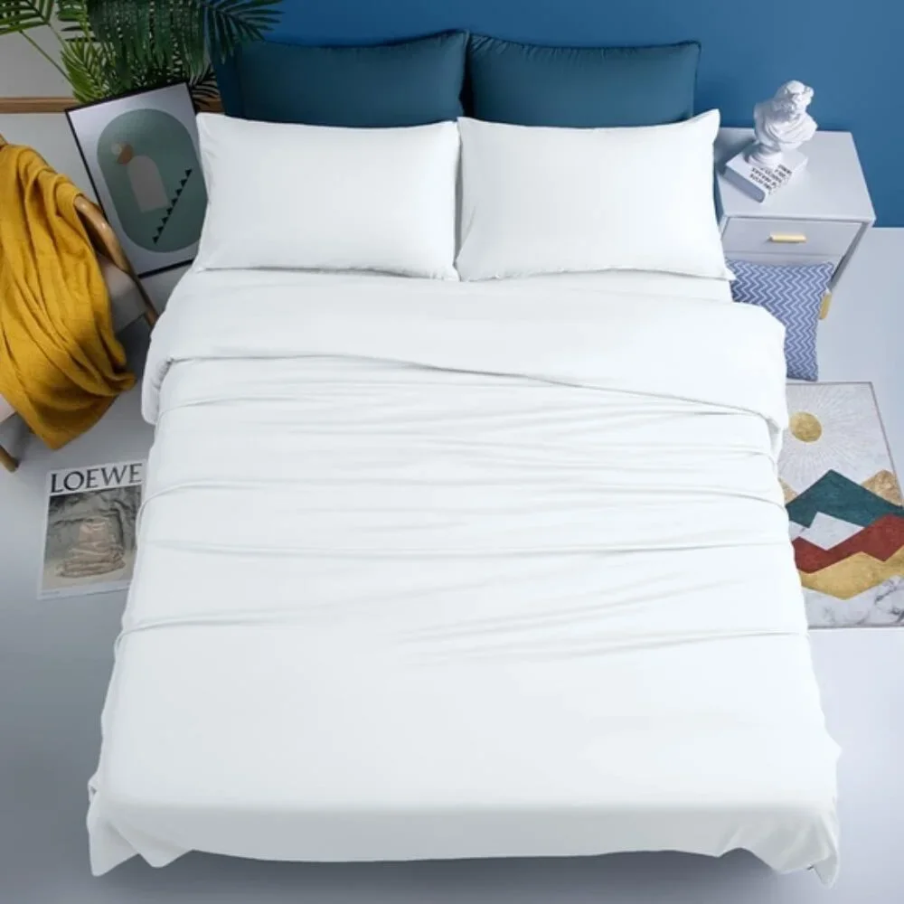 1800 Thread Count Queen Bed Sheet Set | 6-Piece | Ultra Soft Microfiber | White